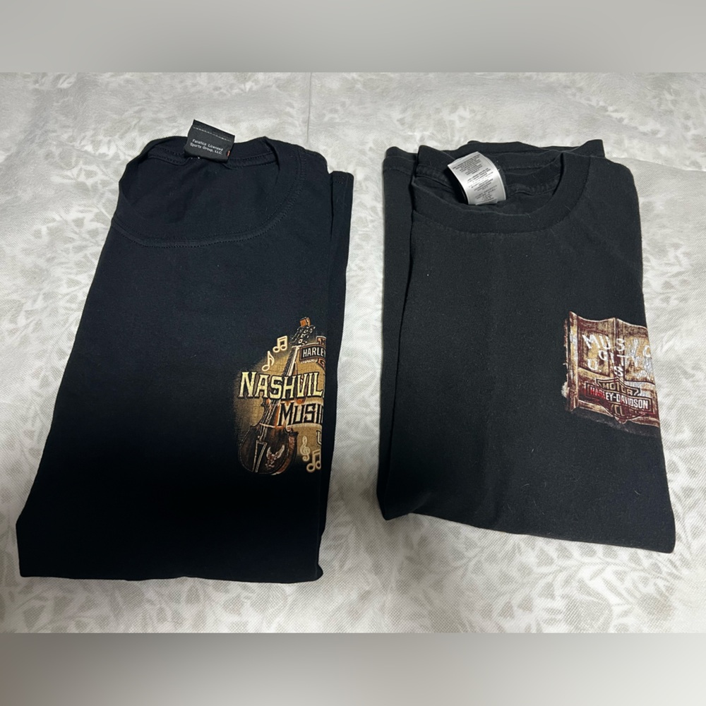 Harley Davidson Nashville, TN 2 black t shirts